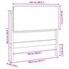 vidaXL Cabeceira estofada com cabeceira Branco e Cinza Claro 100 cm