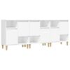 vidaXL Aparadores 3 pcs 60x35x70 cm derivados de madeira branco