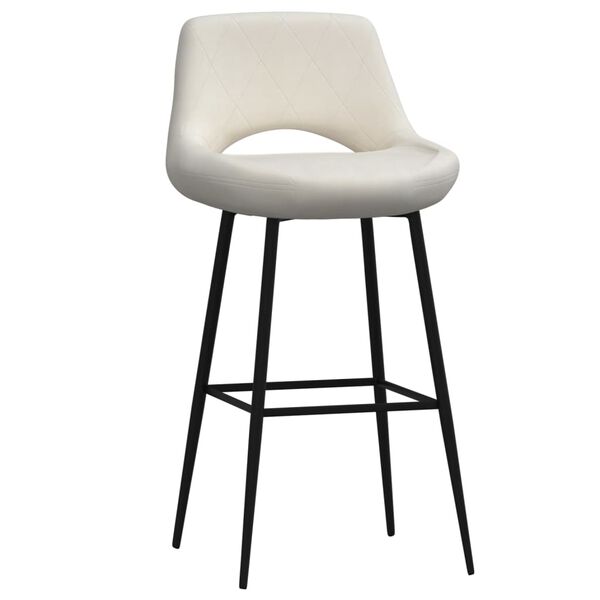 vidaXL Bancos de bar 2 pcs veludo creme