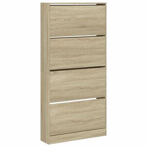 vidaXL Sapateira 4 gavetas articuladas 80x21x163,5 cm carvalho sonoma