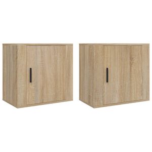 vidaXL Mesas de cabeceira parede 2 pcs 50x30x47 cm cor carvalho sonoma