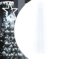 vidaXL Iluminação p/ árvore de Natal 320 luzes LED 375cm branco frio