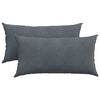 vidaXL Travesseiros de Sof&aacute; 2 pcs Cinza Escuro 80 x 40 cm