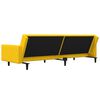 vidaXL Sof&aacute;-cama 2 lug. c/ 2 almofadas e apoio de p&eacute;s veludo amarelo