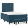 vidaXL Cama boxspring com colch&atilde;o 120x190 cm veludo azul-escuro