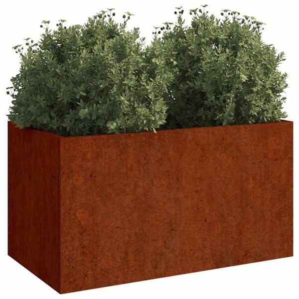 vidaXL Vaso/floreira 62x30x29 cm a&ccedil;o corten