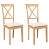 vidaXL Cadeiras de jantar com almofad&otilde;es 2 pcs madeira maci&ccedil;a