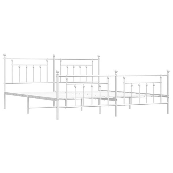 vidaXL Estrutura de cama com cabeceira e pés 200x200 cm metal branco