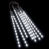 vidaXL Luzes meteoro 8 pcs 30 cm 192 luzes LED int./ext. branco frio
