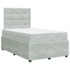 vidaXL Cama box spring com colch&atilde;o Cinzento-claro 120 x 190 cm Veludo
