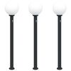 vidaXL Lumin&aacute;rias de balizamento com sensor, 3 unidades, 120 cm, pretas, IP44