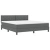 vidaXL Cama Box com colch&atilde;o Cinzento escuro 180 x 200 cm tecido