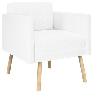 vidaXL Poltrona Branco Tecido