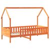vidaXL Cama infantil formato casa 80x200 cm pinho maci&ccedil;o castanho-mel