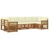 vidaXL Conjunto de Sof&aacute; Sectional com almofada 6 pcs Natural e Creme