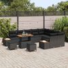 vidaXL Conjunto de Sof&aacute; de Jardim 12 pcs Preto Rattan Sint&eacute;tico