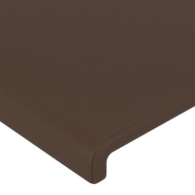 vidaXL Cabeceira cama c/ abas couro artificial 103x16x78/88cm castanho