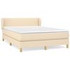 vidaXL Cama com molas/colch&atilde;o 140x190 cm tecido cor creme