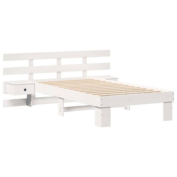 vidaXL Estrutura da Cama Branco 90 x 200 cm Madeira de Pinheiro S&oacute;lida