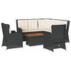 vidaXL 6 pcs conjunto lounge de jardim c/ almofad&otilde;es vime PE preto
