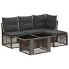 vidaXL Conjunto de Sof&aacute; de Jardim 5 unid. Cinzento vime PE