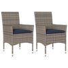 vidaXL Cadeiras de jardim com almofad&otilde;es 2 pcs vime PE cinzento