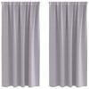 vidaXL Cortinas Blackout com Argolas 2 unid. Cinza Met&aacute;lico Poli&eacute;ster