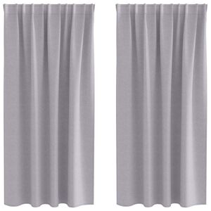 vidaXL Cortinas Blackout com Argolas 2 unid. Cinza Met&aacute;lico Poli&eacute;ster