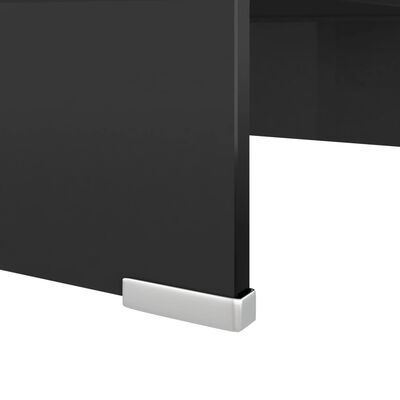 vidaXL Suporte de TV/monitores em vidro 40x25x11 cm preto