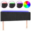 vidaXL Cabeceira de cama c/ luzes LED veludo 147x16x78/88 cm preto