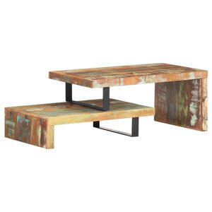 vidaXL 2 pcs conjunto de mesas de centro madeira recuperada maci&ccedil;a