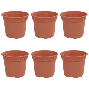 vidaXL Vaso Redondo para Flores 6 pcs Vermelho Tijolo &Oslash; 12,5 x 10 cm