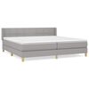 vidaXL Cama com molas/colch&atilde;o 200x200 cm tecido cinza-claro