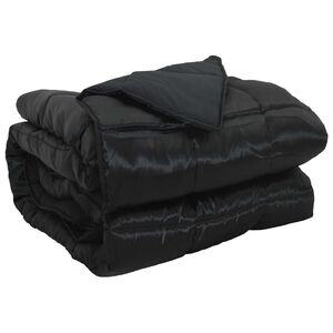 vidaXL Duvet de Ano Inteiro Preto 135 x 200 cm Cetim e Microfibra