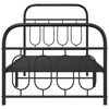vidaXL Estrutura de cama com cabeceira e p&eacute;s 90x190 cm metal preto