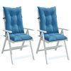 vidaXL Almofad&otilde;es para cadeiras altas 2 pcs mesclado tecido azul