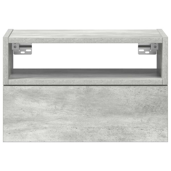 vidaXL Mesa de cabeceira de parede 45x26x28,5 cm cinzento cimento