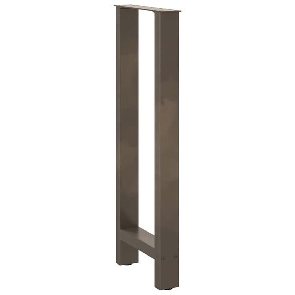 vidaXL P&eacute;s de mesa de bar em a&ccedil;o natural, 2 pe&ccedil;as, 50x (100-101) cm, a&ccedil;o