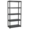 vidaXL Unidade com 5 prateleiras 91,5x45,7x185 cm pl&aacute;stico preto