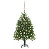 vidaXL &Aacute;rvore Natal artificial pr&eacute;-iluminada c/ bolas 120 cm verde