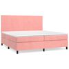 vidaXL Cama com molas/colch&atilde;o 200x200 cm veludo rosa