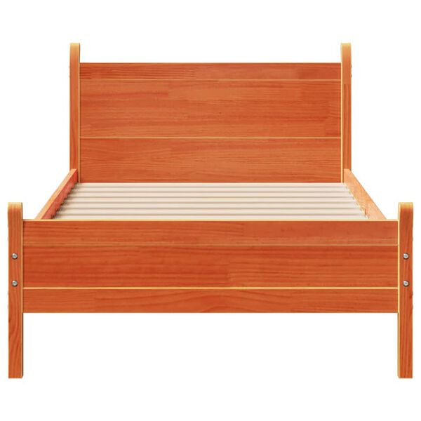 vidaXL Cama sem colch&atilde;o 90x200 cm pinho maci&ccedil;o castanho-mel