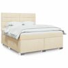 vidaXL Cama com molas/colch&atilde;o 180x200 cm tecido cor creme