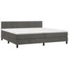 vidaXL Cama box spring c/ colch&atilde;o/LED 200x200cm veludo cinzento-escuro