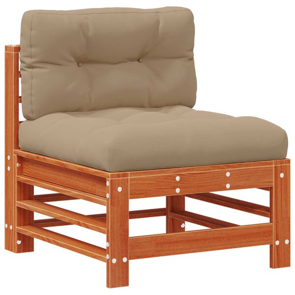 vidaXL Conjunto de Lounge de Jardim 6 pcs Castanho Cera