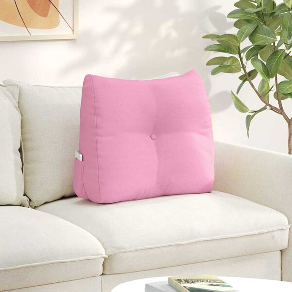 vidaXL Travesseiro para Costas Rosa 60 x 24 x 50 cm tecido