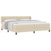 vidaXL Cama Box com cabeceira Manual Creme 200 x 200 cm tecido