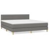 vidaXL Cama com molas/colch&atilde;o 180x200 cm tecido cinzento-escuro