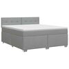 vidaXL Cama box spring com colch&atilde;o Cinzento-claro 180 x 200 cm Tecido