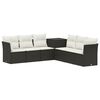 vidaXL Conjunto de Sof&aacute;s 7 pcs Preto e Branco Creme